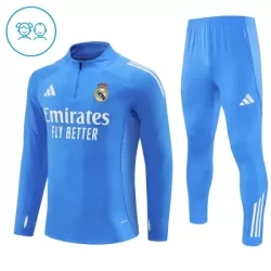 Conjunto de Moletom de Treino Real Madrid Criança Quarto-Zíper 2025-26 Azul Conjunto de Moletom de Treino Real Madrid Criança Quarto-Zíper 2025-26 Azul