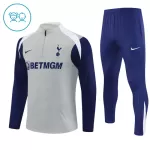 Conjunto de Moletom de Treino Tottenham Hotspur Criança Quarto-Zíper 2025-26 Cinza