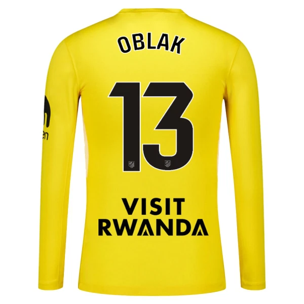 Camisola Guarda-Redes Atlético Madrid Oblak 13 Homem 2025-26 Amarela Manga Comprida