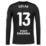 Camisola Guarda-Redes Atlético Madrid Oblak 13 Homem 2025-26 Preta Manga Comprida