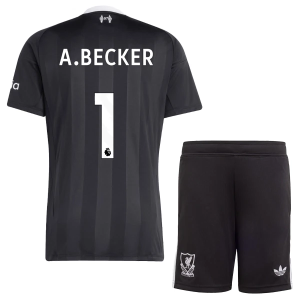 Camisola Guarda-Redes Liverpool A. Becker 1 Criança 2025-26 Preta Camisola Guarda-Redes Liverpool A. Becker 1 Criança 2025-26 Preta