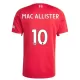 Camisola Liverpool Mac Allister 10 Homem Equipamento 1ª 2025-26 Camisola Liverpool Mac Allister 10 Homem Equipamento 1ª 2025-26