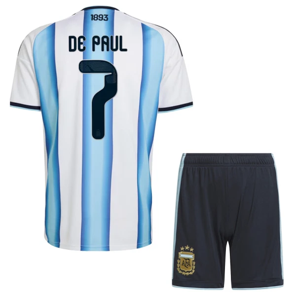 Camisola Argentina De Paul 7 Criança Equipamento 1ª Mundial 2026 Camisola Argentina De Paul 7 Criança Equipamento 1ª Mundial 2026