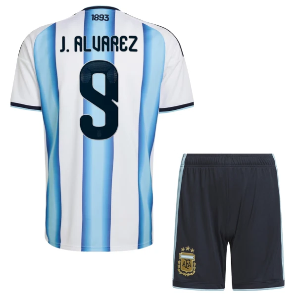 Camisola Argentina J. Alvarez 9 Criança Equipamento 1ª Mundial 2026 Camisola Argentina J. Alvarez 9 Criança Equipamento 1ª Mundial 2026