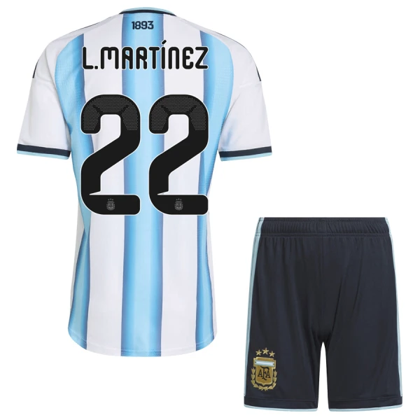 Camisola Argentina Lautaro Martinez 22 Criança Equipamento 1ª Mundial 2026 Camisola Argentina Lautaro Martinez 22 Criança Equipamento 1ª Mundial 2026