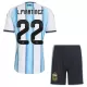 Camisola Argentina Lautaro Martinez 22 Criança Equipamento 1ª Mundial 2026 Camisola Argentina Lautaro Martinez 22 Criança Equipamento 1ª Mundial 2026