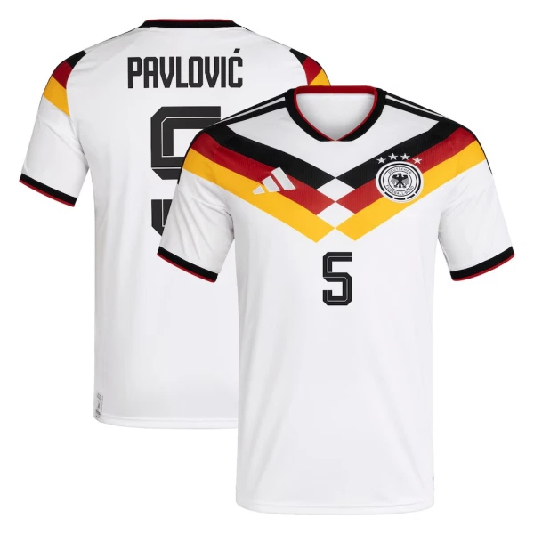 Camisola Alemanha Pavlovic 5 Homem Equipamento 1ª Mundial 2026 Camisola Alemanha Pavlovic 5 Homem Equipamento 1ª Mundial 2026