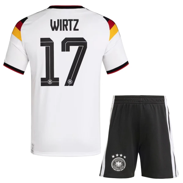 Camisola Alemanha Wirtz 17 Criança Equipamento 1ª Mundial 2026 Camisola Alemanha Wirtz 17 Criança Equipamento 1ª Mundial 2026