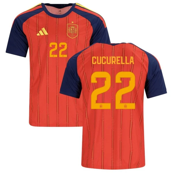 Camisola Espanha Cucurella 22 Homem Equipamento 1ª Mundial 2026 Camisola Espanha Cucurella 22 Homem Equipamento 1ª Mundial 2026