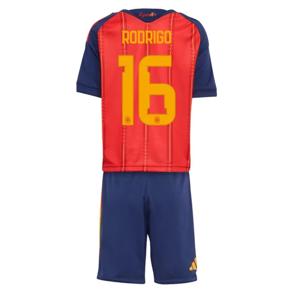 Camisola Espanha Rodrigo 16 Criança Equipamento 1ª Mundial 2026 Camisola Espanha Rodrigo 16 Criança Equipamento 1ª Mundial 2026