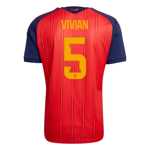 Camisola Espanha Vivian 5 Homem Equipamento 1ª Mundial 2026 Camisola Espanha Vivian 5 Homem Equipamento 1ª Mundial 2026