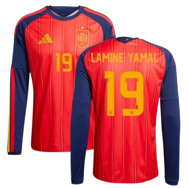 Camisola Manga Comprida Espanha Lamine Yamal 19 Homem Equipamento 1ª Mundial 2026