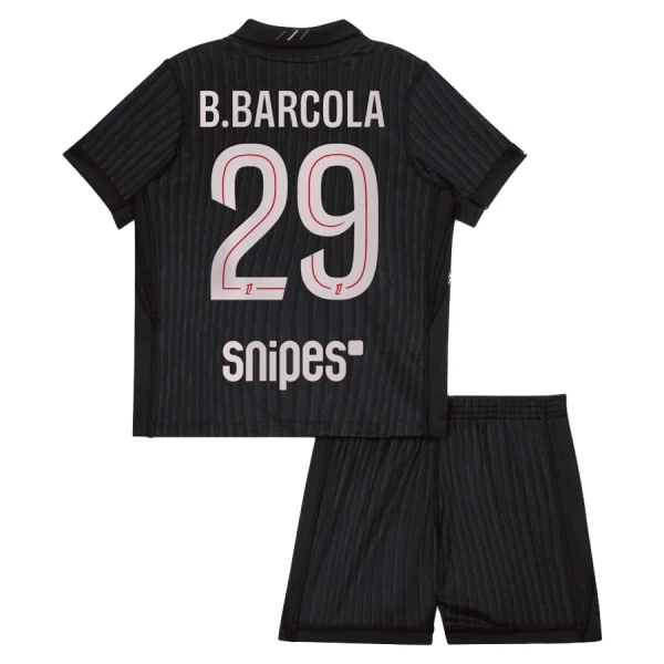 Camisola Paris Saint-Germain B. Barcola 29 Jordan Criança Equipamento 4ª 2025-26