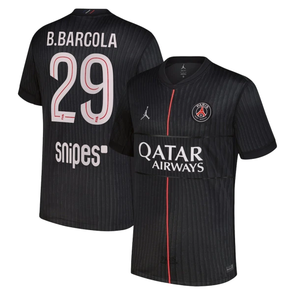 Camisola Paris Saint-Germain B. Barcola 29 Jordan Homem Equipamento 4ª 2025-26