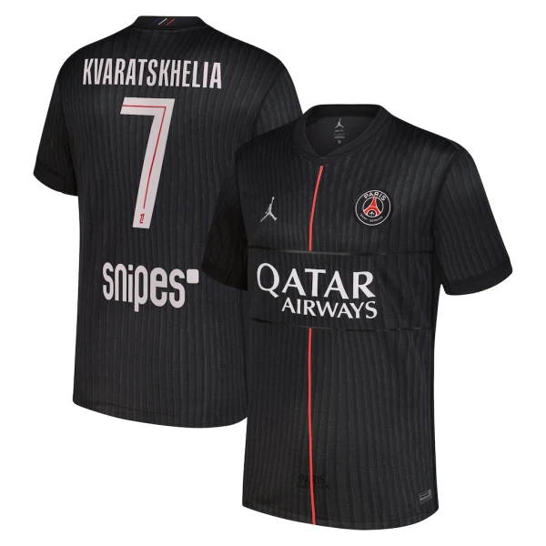 Camisola Paris Saint-Germain Kvaratskhelia 7 Jordan Homem Equipamento 4ª 2025-26 Camisola Paris Saint-Germain Kvaratskhelia 7 Jordan Homem Equipamento 4ª 2025-26