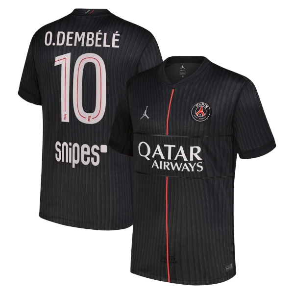 Camisola Paris Saint-Germain O. Dembele 10 Jordan Homem Equipamento 4ª 2025-26 Camisola Paris Saint-Germain O. Dembele 10 Jordan Homem Equipamento 4ª 2025-26
