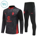 Conjunto de Moletom de Treino AC Milan Criança Quarto-Zíper 2025-26 Preta