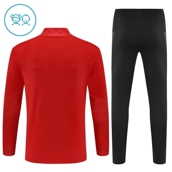 Conjunto de Moletom de Treino AC Milan Criança Quarto-Zíper 2025-26 Vermelha