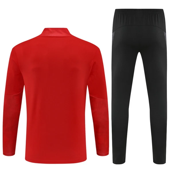 Conjunto de Moletom de Treino AC Milan Homem Quarto-Zíper 2025-26 Vermelha