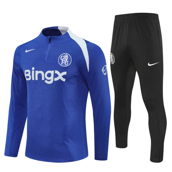 Conjunto de Moletom de Treino Chelsea Homem Quarto-Zíper 2025-26 Azul
