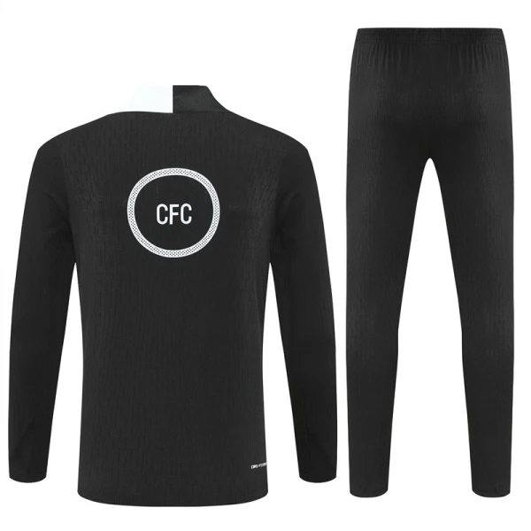 Conjunto de Moletom de Treino Chelsea Homem Quarto-Zíper 2025-26 Preta