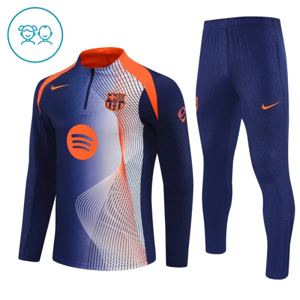 Conjunto de Moletom de Treino FC Barcelona Criança Quarto-Zíper 2025-26 Azul Conjunto de Moletom de Treino FC Barcelona Criança Quarto-Zíper 2025-26 Azul