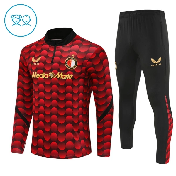 Conjunto de Moletom de Treino Feyenoord Criança Quarto-Zíper 2025-26 Vermelha Conjunto de Moletom de Treino Feyenoord Criança Quarto-Zíper 2025-26 Vermelha