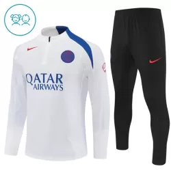 Conjunto de Moletom de Treino Paris Saint-Germain Criança Quarto-Zíper 2025-26 Branca