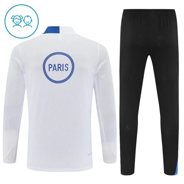 Conjunto de Moletom de Treino Paris Saint-Germain Criança Quarto-Zíper 2025-26 Branca