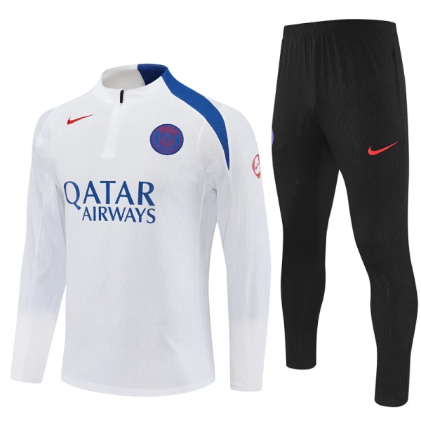 Conjunto de Moletom de Treino Paris Saint-Germain Homem Quarto-Zíper 2025-26 Branca