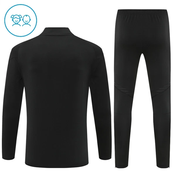 Conjunto de Moletom de Treino Real Madrid Criança Quarto-Zíper 2025-26 Preta