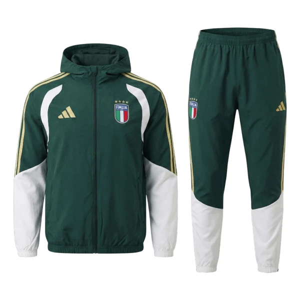Casaco Capuz Treino Itália Homem 2026-27 Verde Casaco Capuz Treino Itália Homem 2026-27 Verde