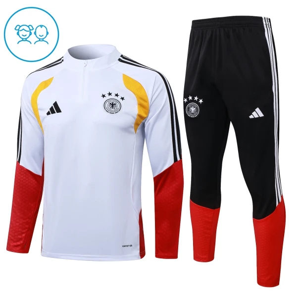 Conjunto de Moletom de Treino Alemanha Criança Quarto-Zíper 2026-27 Branca