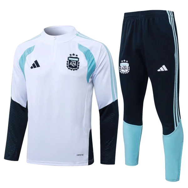 Conjunto de Moletom de Treino Argentina Homem Quarto-Zíper 2026-27 Branca