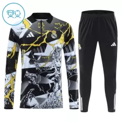 Conjunto de Moletom de Treino Real Madrid Marvel Criança Quarto-Zíper 2026-27 Preta