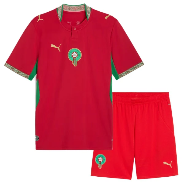 Camisola Marrocos Criança Equipamento 1ª Mundial 2026 Camisola Marrocos Criança Equipamento 1ª Mundial 2026