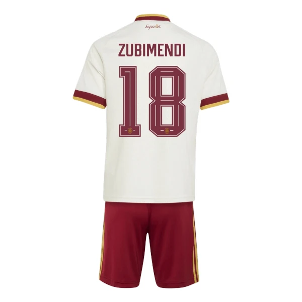 Camisola Espanha Zubimendi 18 Criança Equipamento 2ª Mundial 2026 Camisola Espanha Zubimendi 18 Criança Equipamento 2ª Mundial 2026