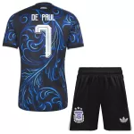 Camisola Argentina De Paul 7 Criança Equipamento 2ª Mundial 2026
