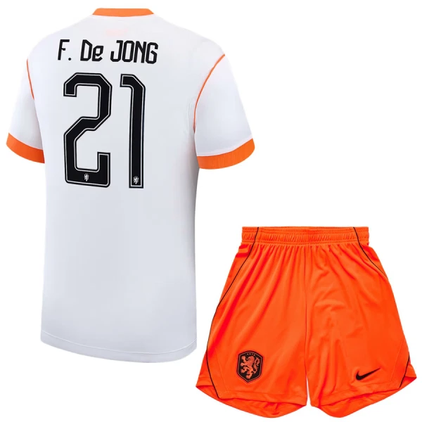 Camisola Holanda Frenkie de Jong 21 Criança Equipamento 2ª Mundial 2026 Camisola Holanda Frenkie de Jong 21 Criança Equipamento 2ª Mundial 2026
