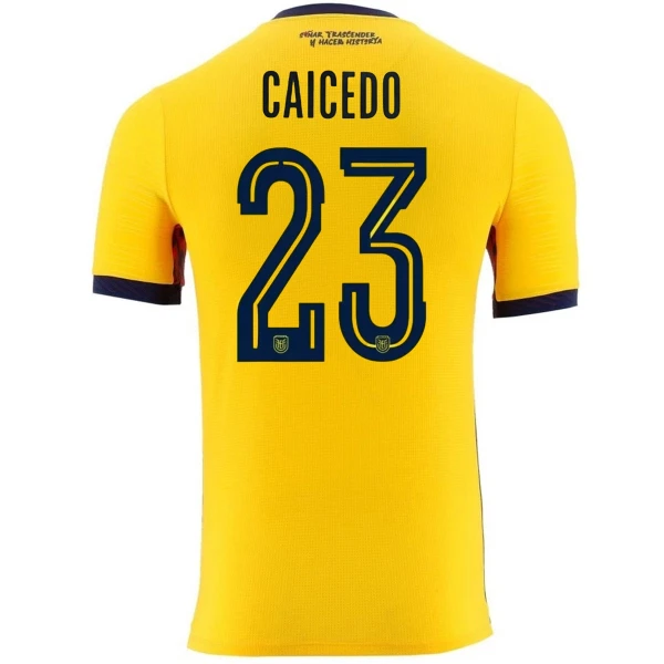 Camisola Equador Caicedo 23 Homem Equipamento 1ª Mundial 2026 Camisola Equador Caicedo 23 Homem Equipamento 1ª Mundial 2026