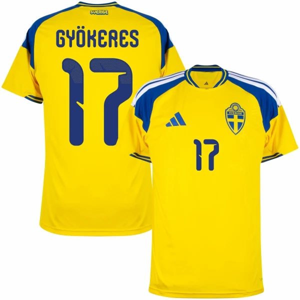 Camisola Suécia Gyokeres 17 Homem Equipamento 1ª Mundial 2026 Camisola Suécia Gyokeres 17 Homem Equipamento 1ª Mundial 2026