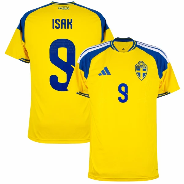 Camisola Suécia Isak 9 Homem Equipamento 1ª Mundial 2026 Camisola Suécia Isak 9 Homem Equipamento 1ª Mundial 2026