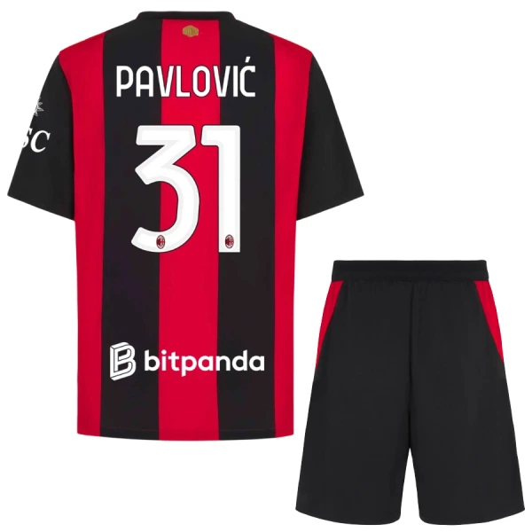 Camisola AC Milan Pavlovic 31 Criança Equipamento 1ª 2026-27