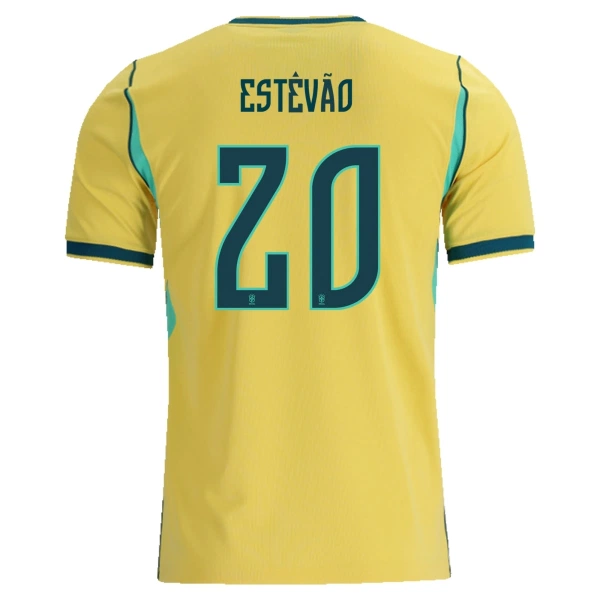 Camisola Brasil Estevao 20 Homem Equipamento 1ª Mundial 2026 Camisola Brasil Estevao 20 Homem Equipamento 1ª Mundial 2026