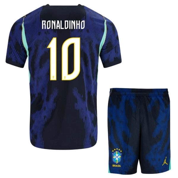Camisola Brasil Ronaldinho 10 Criança Equipamento 2ª Mundial 2026 Camisola Brasil Ronaldinho 10 Criança Equipamento 2ª Mundial 2026