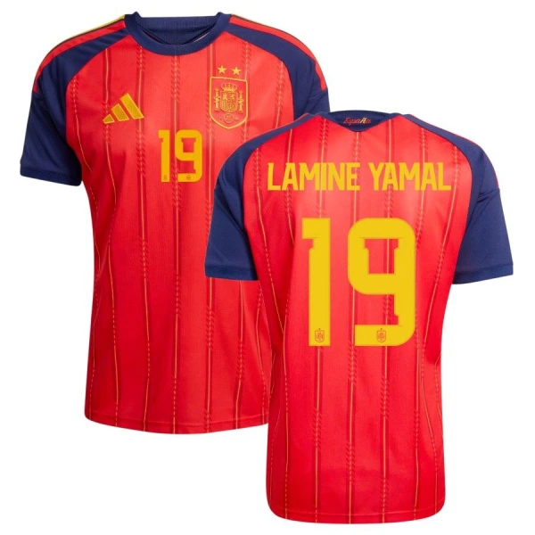 Camisola Espanha 2 Stars Lamine Yamal 19 Homem Equipamento 1ª Mundial 2026 Camisola Espanha 2 Stars Lamine Yamal 19 Homem Equipamento 1ª Mundial 2026