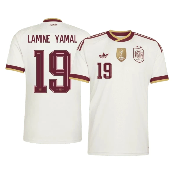 Camisola Espanha 2 Stars Lamine Yamal 19 Homem Equipamento 2ª Mundial 2026 Camisola Espanha 2 Stars Lamine Yamal 19 Homem Equipamento 2ª Mundial 2026