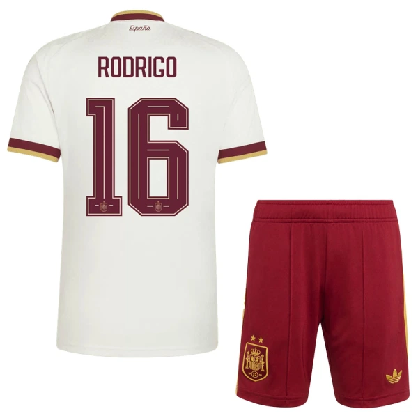 Camisola Espanha 2 Stars Rodrigo 16 Criança Equipamento 2ª Mundial 2026 Camisola Espanha 2 Stars Rodrigo 16 Criança Equipamento 2ª Mundial 2026