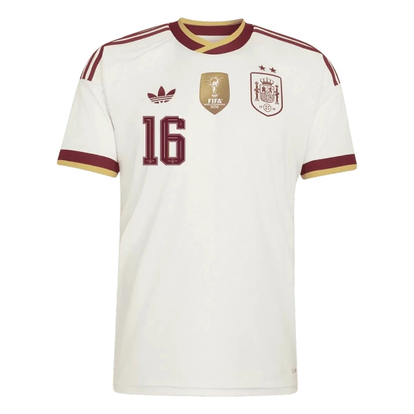 Camisola Espanha 2 Stars Rodrigo 16 Criança Equipamento 2ª Mundial 2026
