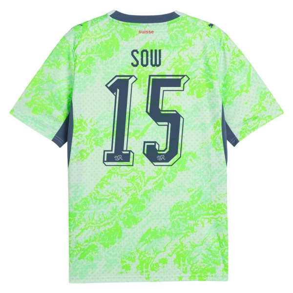 Camisola Suíça Djibril Sow 15 Homem Equipamento 2ª Mundial 2026 Camisola Suíça Djibril Sow 15 Homem Equipamento 2ª Mundial 2026